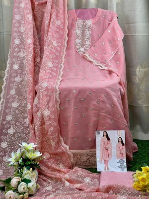 Semi –Embroidery & Sequence Work Party dress_img_17