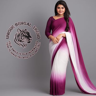 রংধনু জর্জেট শাড়ি উইথ ব্লাউজ পিস – সফট ও লাইটওয়েট ডিজাইন চারটি কালার এভেলেবেল_img_6