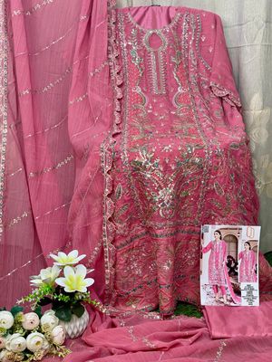 Semi –Embroidery & Sequence Work Party dress_img_4