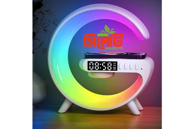 Smart Table Lamp with Wireless Charger, App Control,Sunrise WakeUp Light, RGB Lamp, Clock, Alarm, Mini Bluetooth Speaker, Dimmable Night Light Lamp Alarm Clock G63_img_1