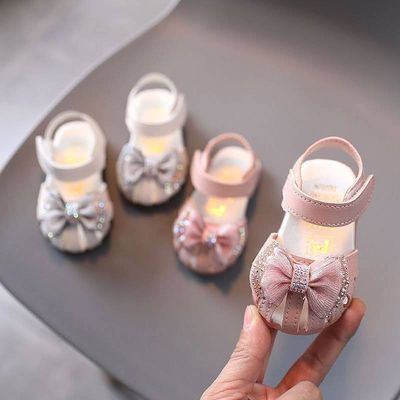 Kids Girls Reinstone Fabric Bow Knot Stylish Summer Sandals (6 months - 3 years) for yours baby smile