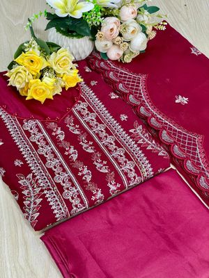 Semi –Embroidery & Sequence Work Party dress_img_1