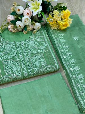Semi –Embroidery & Sequence Work Party dress_img_5