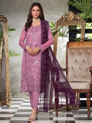 Semi –Embroidery & Sequence Work Party dress_img_3