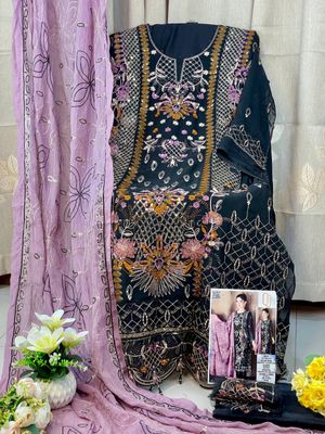 Semi –Embroidery & Sequence Work Party dress_img_1