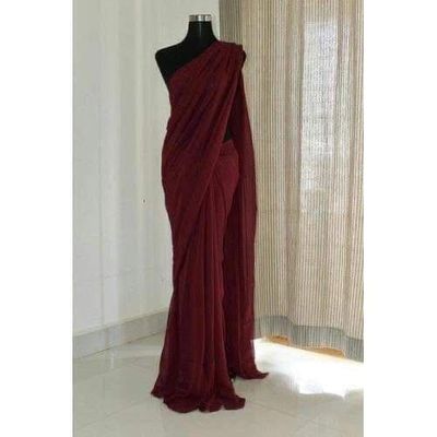 এক কালারের জর্জেট শাড়ি দেখতে আকর্ষণীয় ও লাইট ওয়েট_img_10