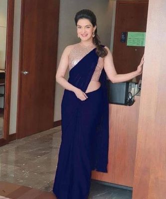 এক কালারের জর্জেট শাড়ি দেখতে আকর্ষণীয় ও লাইট ওয়েট_img_22