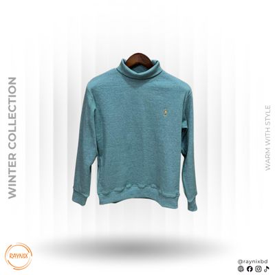 POLO RALPH LAUREN Winter Collection Turtle Neck Sweatshirt – Turquoise Heather_img_0