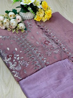 Semi –Embroidery & Sequence Work Party dress_img_4