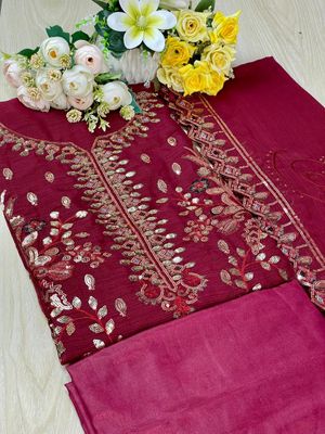 Semi –Embroidery & Sequence Work Party dress_img_13