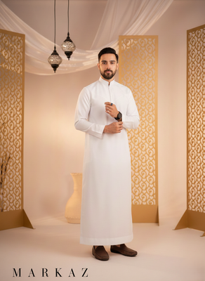 The Monochrome Collection: Premium Indonesian style Thobe - White_img_1