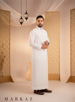 The Monochrome Collection: Premium Indonesian style Thobe - White_img_3