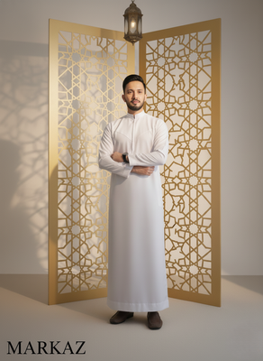 The Monochrome Collection: Premium Indonesian style Thobe - White_img_4