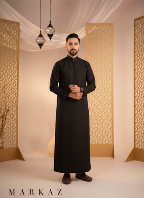 The Monochrome Special Black Collection: Premium Indonesian style Thobe - Black_img_4