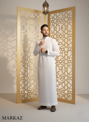 The Monochrome Collection: Premium Indonesian style Thobe - White_img_5