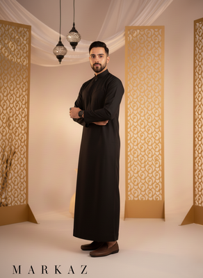 The Monochrome Special Black Collection: Premium Indonesian style Thobe - Black_img_5