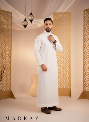 The Monochrome Collection: Premium Indonesian style Thobe - White_img_7