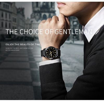 TRSOYE Men's Luxury Waterproof Quartz Watch with Steel Band_img_1