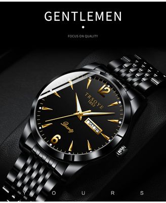 TRSOYE Men's Luxury Waterproof Quartz Watch with Steel Band_img_2
