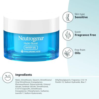 Neutrogena Hydro Boost Hyaluronic Acid Hydrating Water Gel Daily Face Moisturizer for Dry Skin, Oil-Free, Non-Comedogenic Face Lotion_img_1
