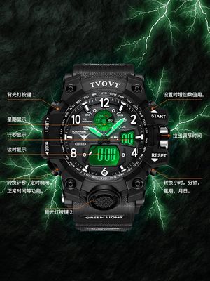 TVOVT TV8803 Men's Waterproof Sports Watch with Japan Movement_img_3
