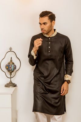 Men's majestic Panjabi - Black_img_1