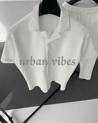 Korean stylish Shirt & Trouser combo set White Color_img_1