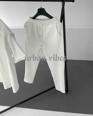 Korean stylish Shirt & Trouser combo set White Color_img_2