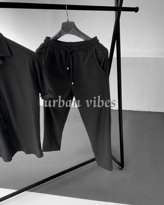 Korean stylish Shirt & Trouser combo set Black Color_img_2