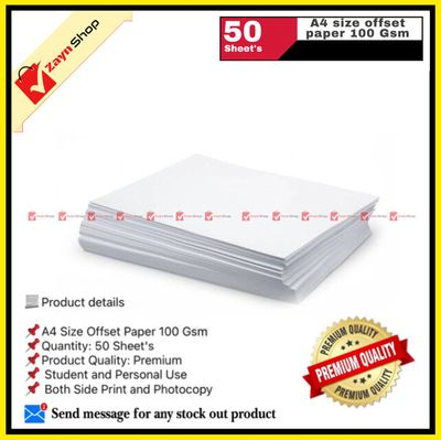 A4 Size Offset Paper 100 Gsm ( 50 Sheets)_img_2