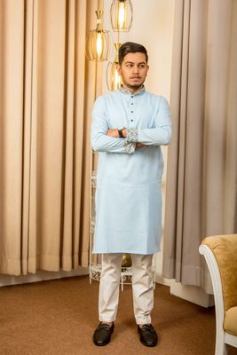 Men's Majestic Panjabi - Light Blue_img_2