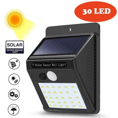 Solar Power 30 LED PIR Motion Sensor Wall Light Waterproof Outdoor Path Yard Garden Security Lamp_img_2