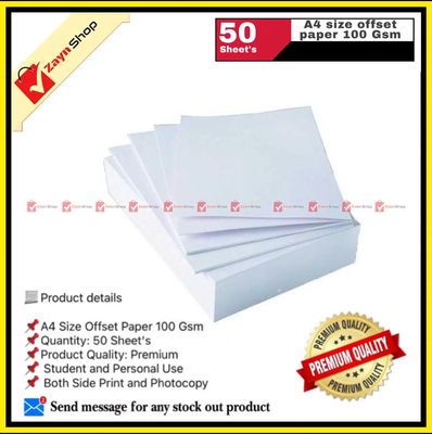 A4 Size Offset Paper 100 Gsm ( 50 Sheets)_img_0