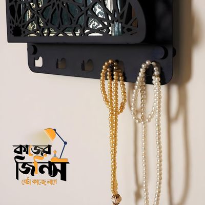 🕌✨ দেয়ালে ঝোলানো গোল্ডেন কুরআন হোল্ডার | 🟡 স্টাইলিশ ইসলামিক শেলফ 🧵📖_img_2