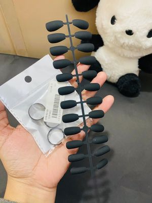 3 pieces black metal ring and 24 pieces black matte nails 🖤 99 Taka only 🖤_img_0