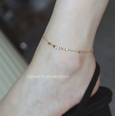 Minimal 8cube gold anklet_img_0