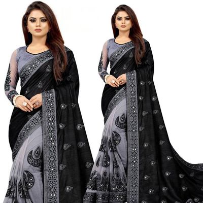Embroidery work party saree_img_2