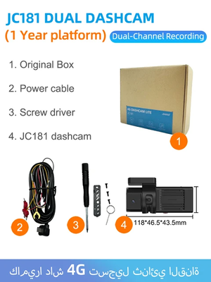 Jimi JC181 Mini 4G Car Camera With Live Stream Dual Cameras GPS Tracking Wifi Hotspot Multiple Alarms DVR Dash Cam_img_9
