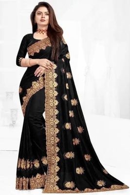 Embroidery work party saree_img_3
