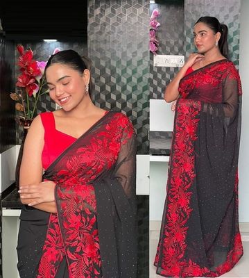 Embroidery work party saree_img_1