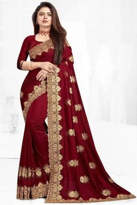 Embroidery work party saree_img_1