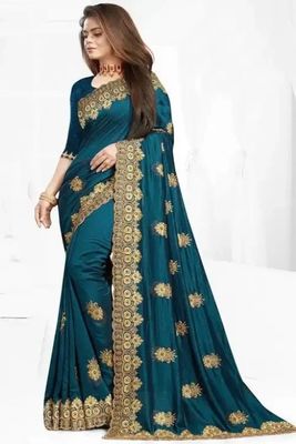 Embroidery work party saree_img_4