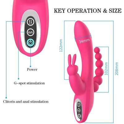 3 in 1 G-Spot Rabbit Stick Anal Dildo Vibrator Sex Toys with 7 Vibration Female Silicone Clit Vagina Stimulator Massager Couples_img_4