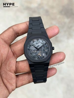 Black Abstract Dial Polycarbon Plastic Lightweight Watch_img_1