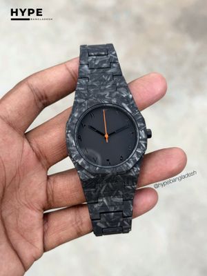 Frosted Chain Black Polycarbon Plastic Lightweight Watch_img_1