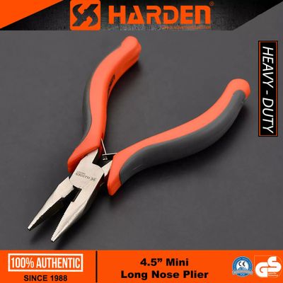 HARDEN 4.5" Professional Mini Nose Plier ( Long Nose | Flat Nose | Round Nose | Extra Long Nose ); Model: 560301 |  560306 |  560307 |  560308_img_7