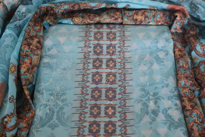 Womens Light Blue Premium Mannat Three Piece