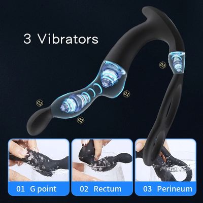 Vibrator Prostate Massager Male Anal Plug Wireless Vibrator Wear Stimulate Massager Delay Ejaculation Penis Ring Sex Toy for Men_img_2