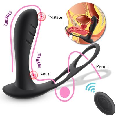 Male Prostate Massage Vibrator Anal Plug Wireless Control Wear Silicone Stimulate Massager Delay Ejaculation Ring Toy for Men_img_1
