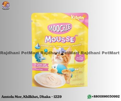Moochie Kitten Mousse with Tuna Topping Calamari Wet Cat Food – 70 g_img_0
